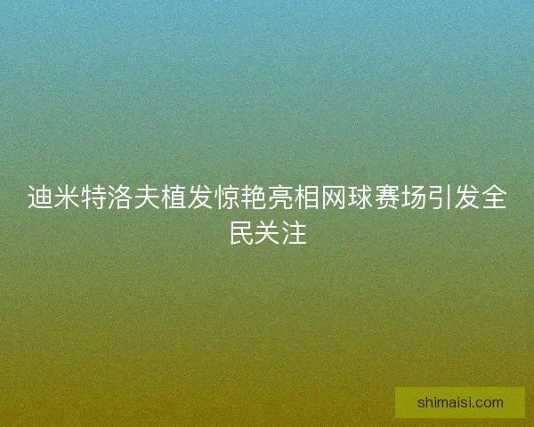 迪米特洛夫植发惊艳亮相网球赛场引发全民关注